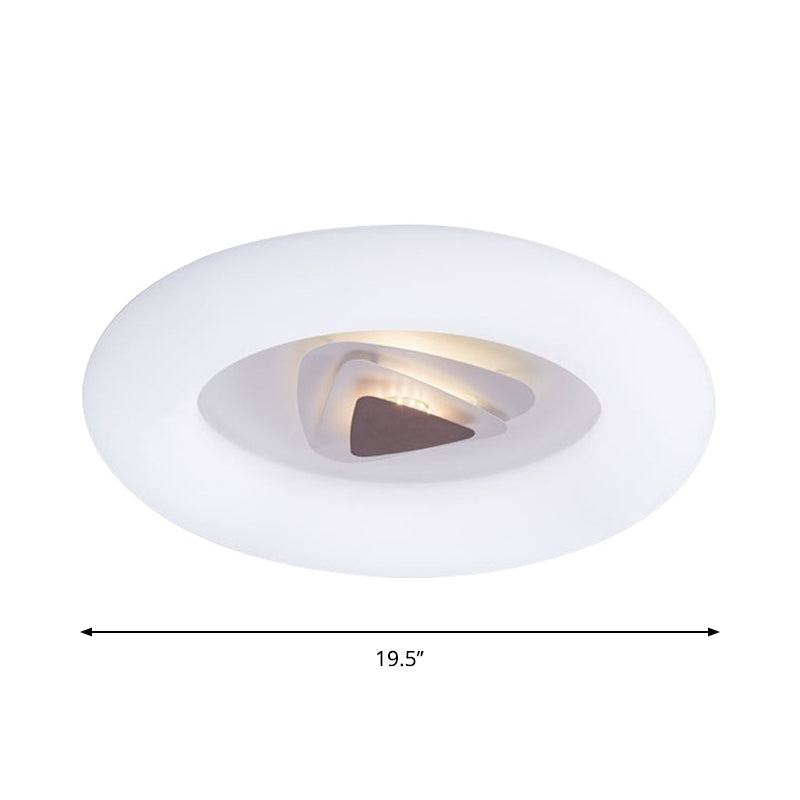 Oval/Triangle/Round Ceiling Flush Mount Contemporary Acrylic White LED Flush Mount Recessed Lighting for Living Room Clearhalo 'Ceiling Lights' 'Close To Ceiling Lights' 'Close to ceiling' 'Flush mount' Lighting' 1936222