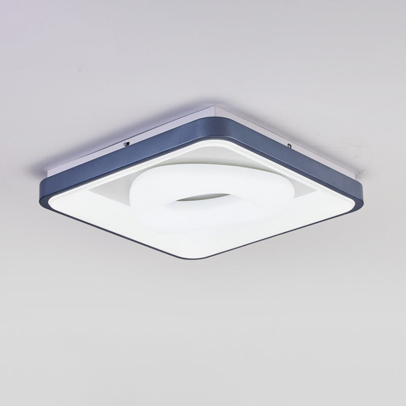 Acrylic Triangular Flush-Mount Light Modern LED Ceiling Lighting with Round/Square Frame in Blue Clearhalo 'Ceiling Lights' 'Close To Ceiling Lights' 'Close to ceiling' 'Flush mount' Lighting' 1936230