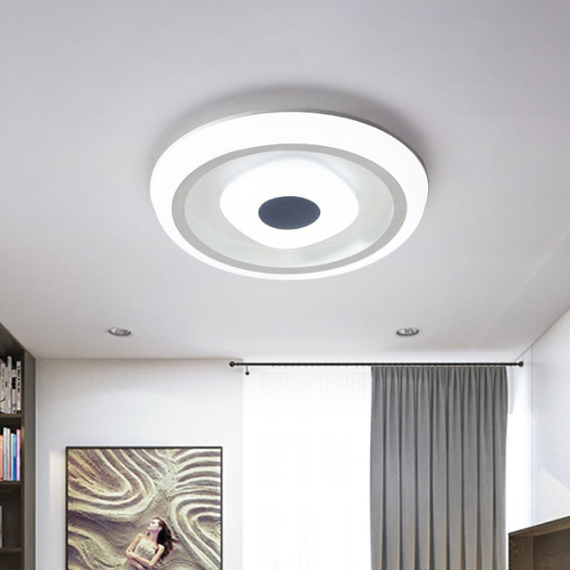 White Square/Round LED Ceiling Lamp Minimalism Acrylic Flush Mount Fixture with Inner Shade for Hotel Clearhalo 'Ceiling Lights' 'Close To Ceiling Lights' 'Close to ceiling' 'Flush mount' Lighting' 1936233