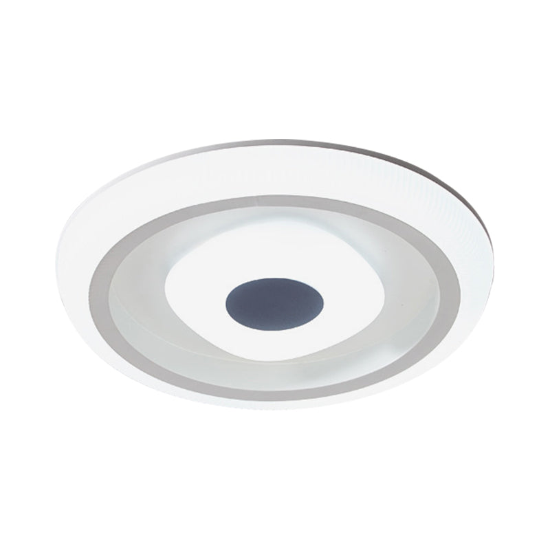 White Square/Round LED Ceiling Lamp Minimalism Acrylic Flush Mount Fixture with Inner Shade for Hotel Clearhalo 'Ceiling Lights' 'Close To Ceiling Lights' 'Close to ceiling' 'Flush mount' Lighting' 1936234