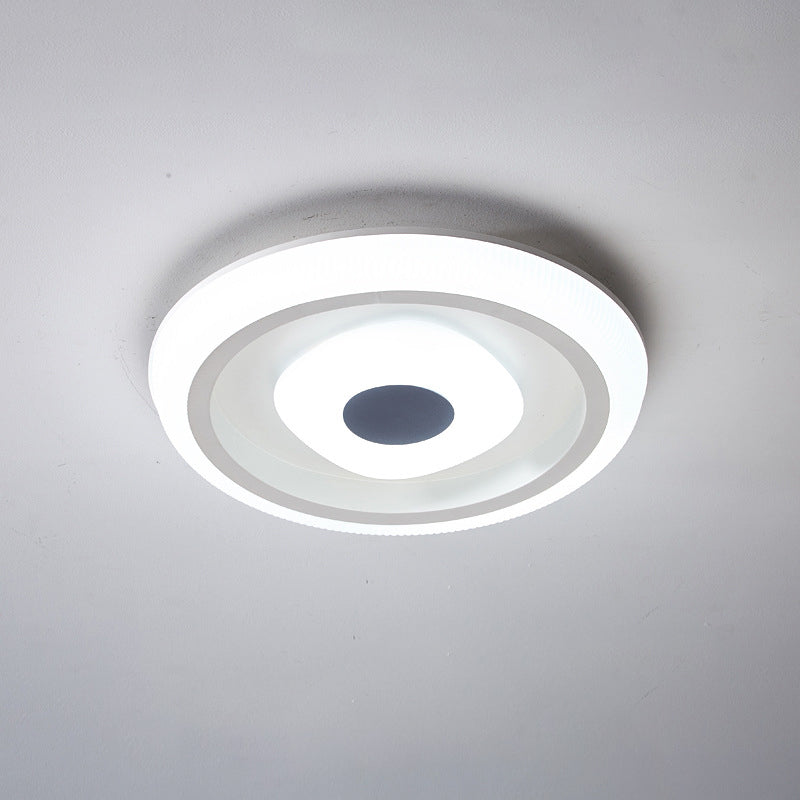 White Square/Round LED Ceiling Lamp Minimalism Acrylic Flush Mount Fixture with Inner Shade for Hotel Clearhalo 'Ceiling Lights' 'Close To Ceiling Lights' 'Close to ceiling' 'Flush mount' Lighting' 1936235