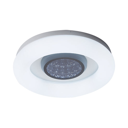 Circular Acrylic Flush Mount Ceiling Light Minimalist Silver/Grey/Black LED Flush Mounted Lighting for Hotel Clearhalo 'Ceiling Lights' 'Close To Ceiling Lights' 'Close to ceiling' 'Flush mount' Lighting' 1936261