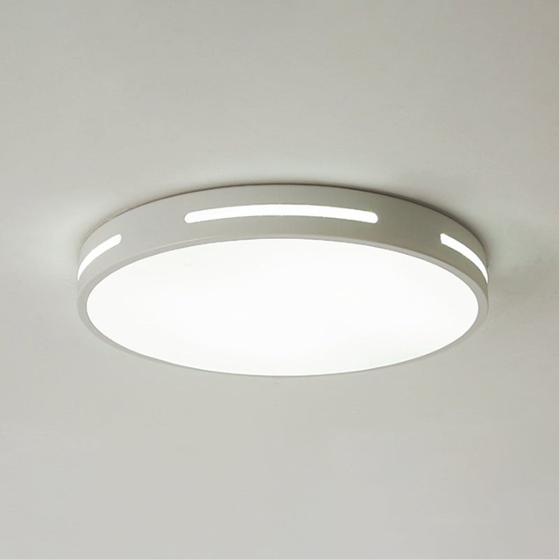 Square/Round Bedroom Flush Light Metal 12"/16"/19.5" Wide LED Minimalist Close to Ceiling Lamp in White Clearhalo 'Ceiling Lights' 'Close To Ceiling Lights' 'Close to ceiling' 'Flush mount' Lighting' 1936285