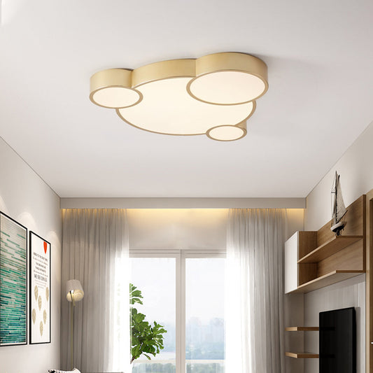 Gold Bubbling Flush-Mount Light Fixture Cartoon 18"/21.5" W LED Acrylic Ceiling Lamp for Bedroom Gold Clearhalo 'Ceiling Lights' 'Close To Ceiling Lights' 'Close to ceiling' 'Flush mount' Lighting' 1936318