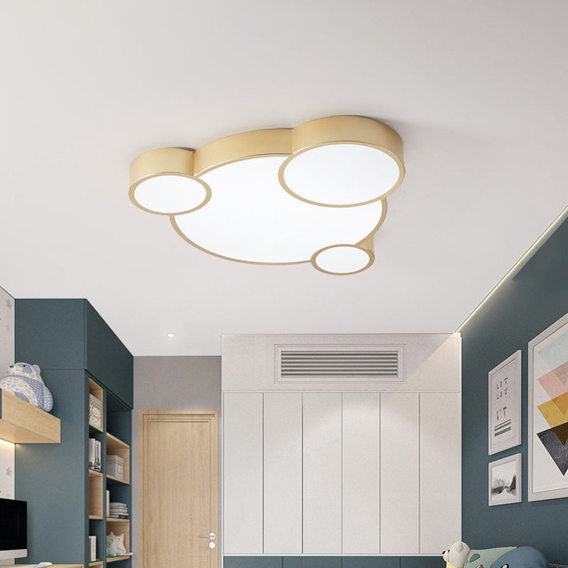 Gold Bubbling Flush-Mount Light Fixture Cartoon 18"/21.5" W LED Acrylic Ceiling Lamp for Bedroom Clearhalo 'Ceiling Lights' 'Close To Ceiling Lights' 'Close to ceiling' 'Flush mount' Lighting' 1936319