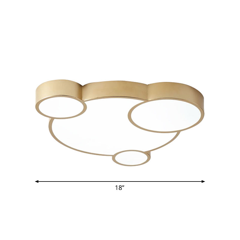 Gold Bubbling Flush-Mount Light Fixture Cartoon 18"/21.5" W LED Acrylic Ceiling Lamp for Bedroom Clearhalo 'Ceiling Lights' 'Close To Ceiling Lights' 'Close to ceiling' 'Flush mount' Lighting' 1936322