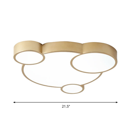 Gold Bubbling Flush-Mount Light Fixture Cartoon 18"/21.5" W LED Acrylic Ceiling Lamp for Bedroom Clearhalo 'Ceiling Lights' 'Close To Ceiling Lights' 'Close to ceiling' 'Flush mount' Lighting' 1936323