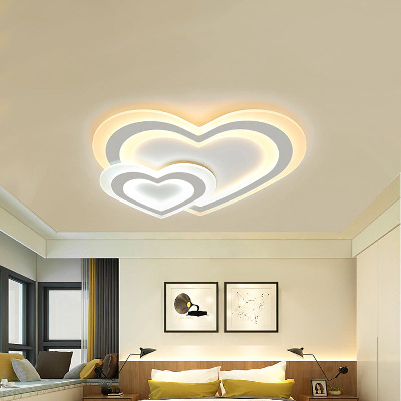 Kids LED Ceiling Mount Light White Star/Triangle/Loving Heart Flushmount Lighting with Acrylic Shade for Nursery Clearhalo 'Ceiling Lights' 'Close To Ceiling Lights' 'Close to ceiling' 'Flush mount' Lighting' 1936330