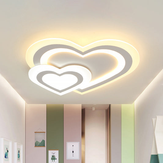 Kids LED Ceiling Mount Light White Star/Triangle/Loving Heart Flushmount Lighting with Acrylic Shade for Nursery Clearhalo 'Ceiling Lights' 'Close To Ceiling Lights' 'Close to ceiling' 'Flush mount' Lighting' 1936331
