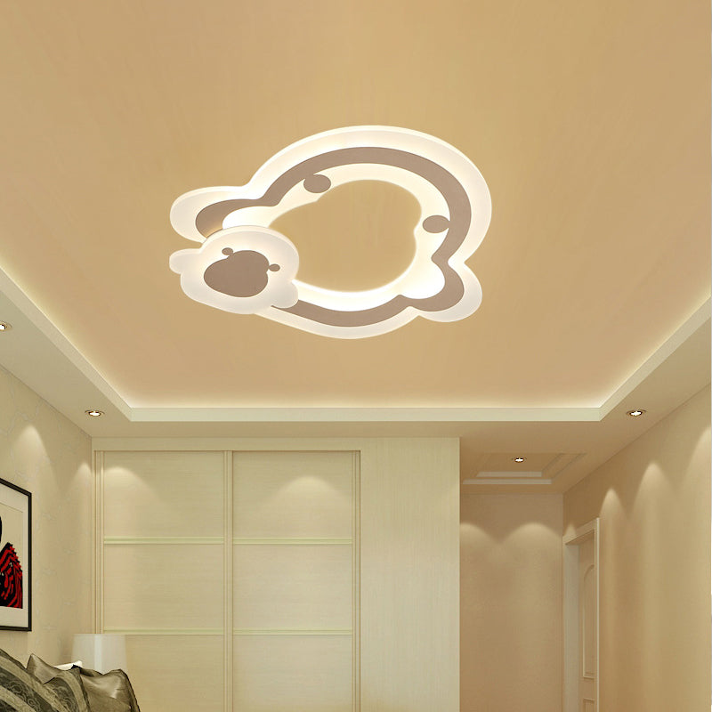 Kids LED Ceiling Mount Light White Star/Triangle/Loving Heart Flushmount Lighting with Acrylic Shade for Nursery White Penguin Clearhalo 'Ceiling Lights' 'Close To Ceiling Lights' 'Close to ceiling' 'Flush mount' Lighting' 1936334