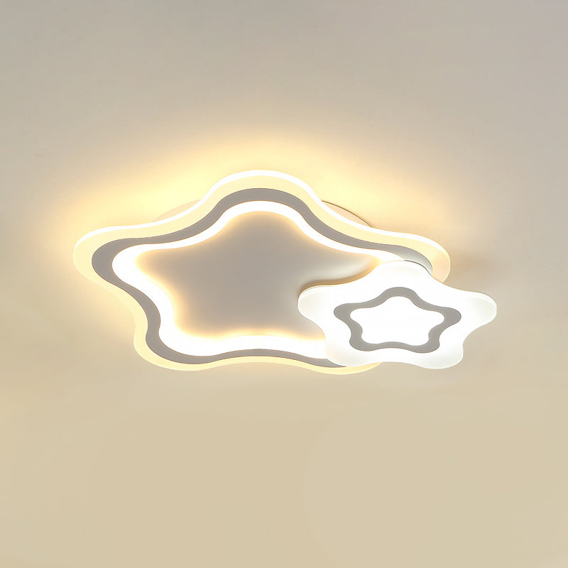 Kids LED Ceiling Mount Light White Star/Triangle/Loving Heart Flushmount Lighting with Acrylic Shade for Nursery Clearhalo 'Ceiling Lights' 'Close To Ceiling Lights' 'Close to ceiling' 'Flush mount' Lighting' 1936344