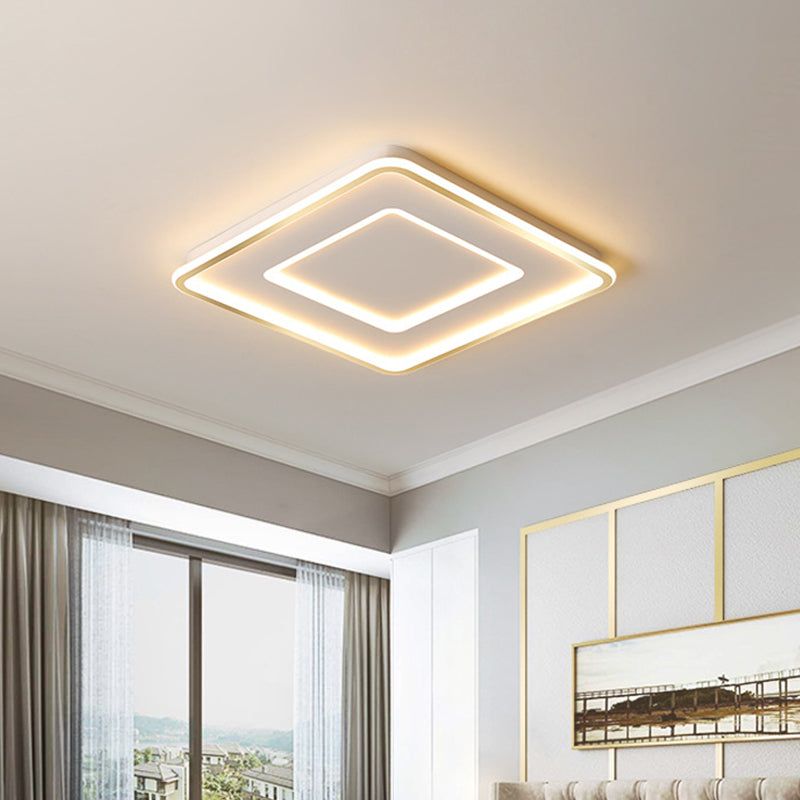 Extra Thin Star/Square/Triangle Flush Light Contemporary Metal Polished Gold LED Ceiling Mount Lamp for Baby Room Gold Square Clearhalo 'Ceiling Lights' 'Close To Ceiling Lights' 'Close to ceiling' 'Flush mount' Lighting' 1936356