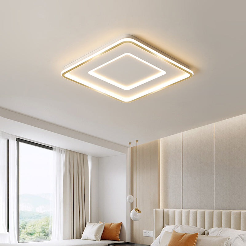 Extra Thin Star/Square/Triangle Flush Light Contemporary Metal Polished Gold LED Ceiling Mount Lamp for Baby Room Clearhalo 'Ceiling Lights' 'Close To Ceiling Lights' 'Close to ceiling' 'Flush mount' Lighting' 1936358