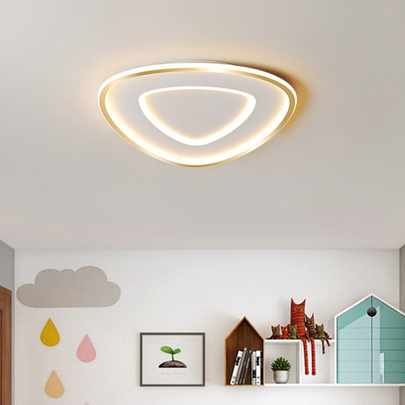 Extra Thin Star/Square/Triangle Flush Light Contemporary Metal Polished Gold LED Ceiling Mount Lamp for Baby Room Clearhalo 'Ceiling Lights' 'Close To Ceiling Lights' 'Close to ceiling' 'Flush mount' Lighting' 1936363