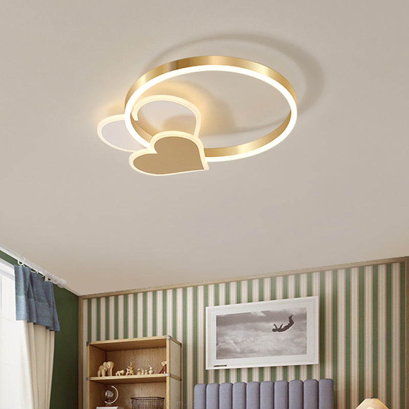 Cloud/Circle/Windmill Shaped Ceiling Lamp Modern Metal Kids Bedroom LED Flush Mount Light in Polished Gold Gold D Clearhalo 'Ceiling Lights' 'Close To Ceiling Lights' 'Close to ceiling' 'Flush mount' Lighting' 1936414