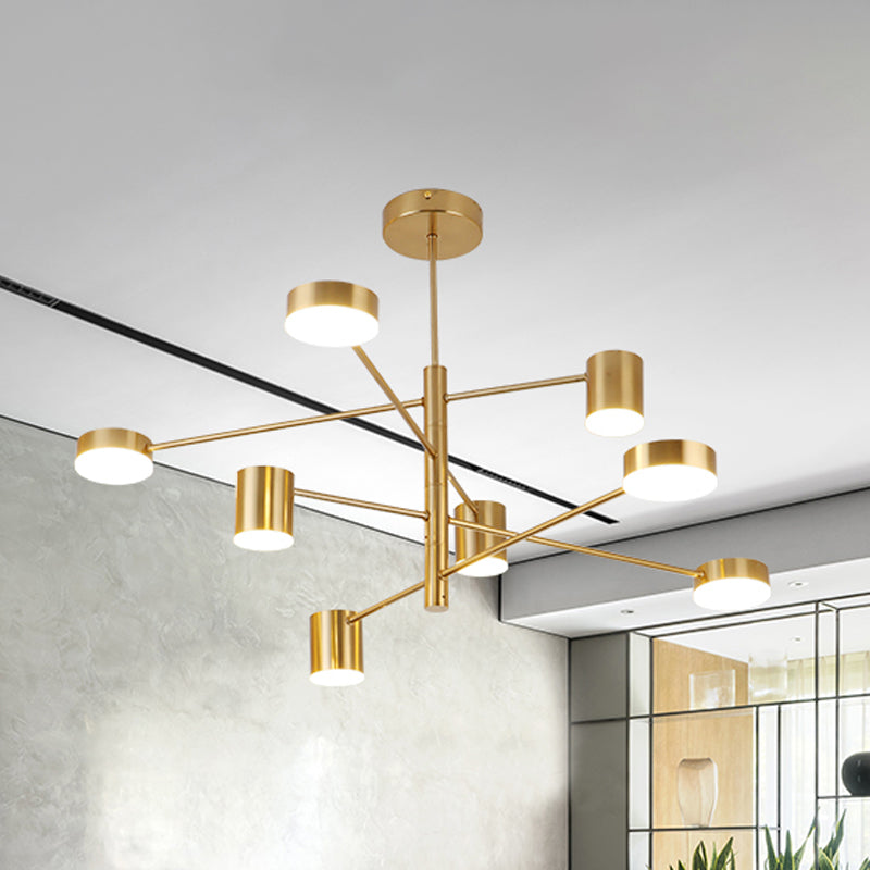 3/4 Tiered Chandelier Light Fixture Contemporary Metal 6/8 Lights Black/Gold Hanging Pendant for Bedroom Clearhalo 'Ceiling Lights' 'Chandeliers' 'Modern Chandeliers' 'Modern' Lighting' 1936466