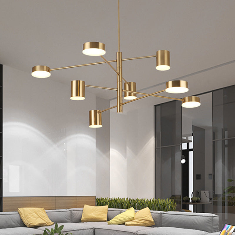 3/4 Tiered Chandelier Light Fixture Contemporary Metal 6/8 Lights Black/Gold Hanging Pendant for Bedroom Clearhalo 'Ceiling Lights' 'Chandeliers' 'Modern Chandeliers' 'Modern' Lighting' 1936467