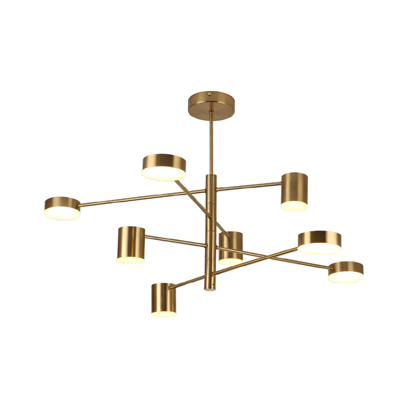 3/4 Tiered Chandelier Light Fixture Contemporary Metal 6/8 Lights Black/Gold Hanging Pendant for Bedroom Clearhalo 'Ceiling Lights' 'Chandeliers' 'Modern Chandeliers' 'Modern' Lighting' 1936468
