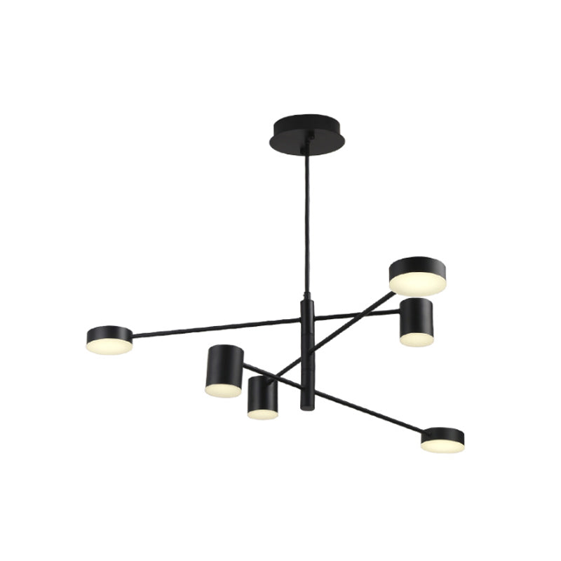 3/4 Tiered Chandelier Light Fixture Contemporary Metal 6/8 Lights Black/Gold Hanging Pendant for Bedroom Clearhalo 'Ceiling Lights' 'Chandeliers' 'Modern Chandeliers' 'Modern' Lighting' 1936470