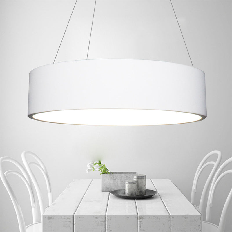 Minimalistic LED Pendant Chandelier Grey/White Circle Ceiling Hang Light with Acrylic Shade, 18"/23.5" W Clearhalo 'Ceiling Lights' 'Chandeliers' 'Modern Chandeliers' 'Modern' Lighting' 1936494