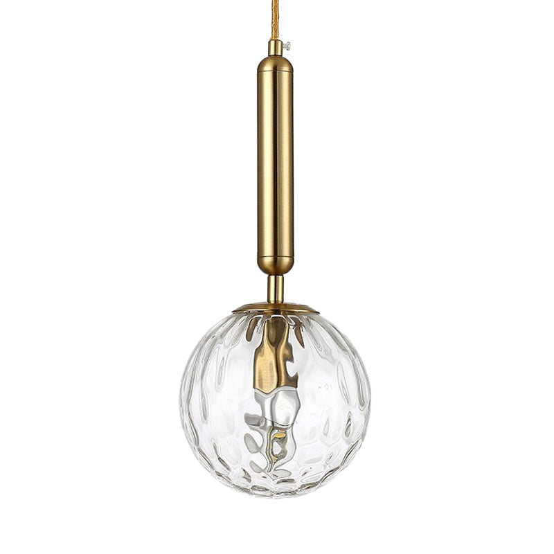 Spherical Bedside Wall Hanging Light Clear Water/White Glass Single Postmodern Wall Mounted Lamp in Black/Gold Clearhalo 'Cast Iron' 'Glass' 'Industrial' 'Modern wall lights' 'Modern' 'Tiffany' 'Traditional wall lights' 'Wall Lamps & Sconces' 'Wall Lights' Lighting' 1936640