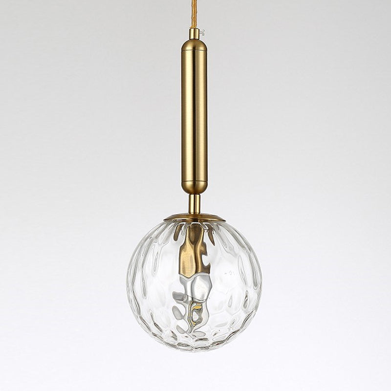 Spherical Bedside Wall Hanging Light Clear Water/White Glass Single Postmodern Wall Mounted Lamp in Black/Gold Clearhalo 'Cast Iron' 'Glass' 'Industrial' 'Modern wall lights' 'Modern' 'Tiffany' 'Traditional wall lights' 'Wall Lamps & Sconces' 'Wall Lights' Lighting' 1936641