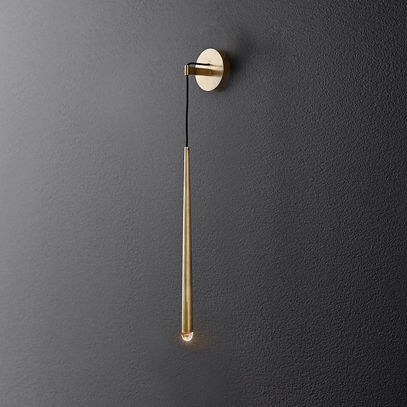 Elongated Dome/Tube/Tapered Wall Light Postmodern Smoke Grey/Green/White Glass 1 Head Living Room Wall Hanging Lamp in Gold/Black Clearhalo 'Cast Iron' 'Glass' 'Industrial' 'Modern wall lights' 'Modern' 'Tiffany' 'Traditional wall lights' 'Wall Lamps & Sconces' 'Wall Lights' Lighting' 1936723