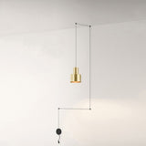 Gold Hand-Grenade Ceiling Pendant Postmodern 1 Head Metal Linear Hanging Lamp for Bedroom Gold Clearhalo 'Ceiling Lights' 'Modern Pendants' 'Modern' 'Pendant Lights' 'Pendants' Lighting' 1936830