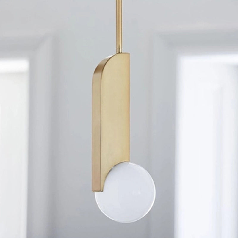 Creative Postmodern Ball Pendant Lamp Cream Glass 1/3-Bulb Dining Table Suspension Light in Gold 1 Gold Clearhalo 'Ceiling Lights' 'Modern Pendants' 'Modern' 'Pendant Lights' 'Pendants' Lighting' 1936862