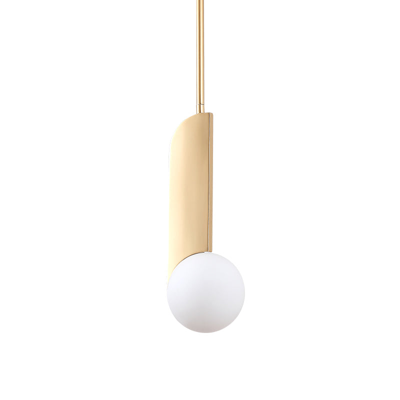 Creative Postmodern Ball Pendant Lamp Cream Glass 1/3-Bulb Dining Table Suspension Light in Gold Clearhalo 'Ceiling Lights' 'Modern Pendants' 'Modern' 'Pendant Lights' 'Pendants' Lighting' 1936866