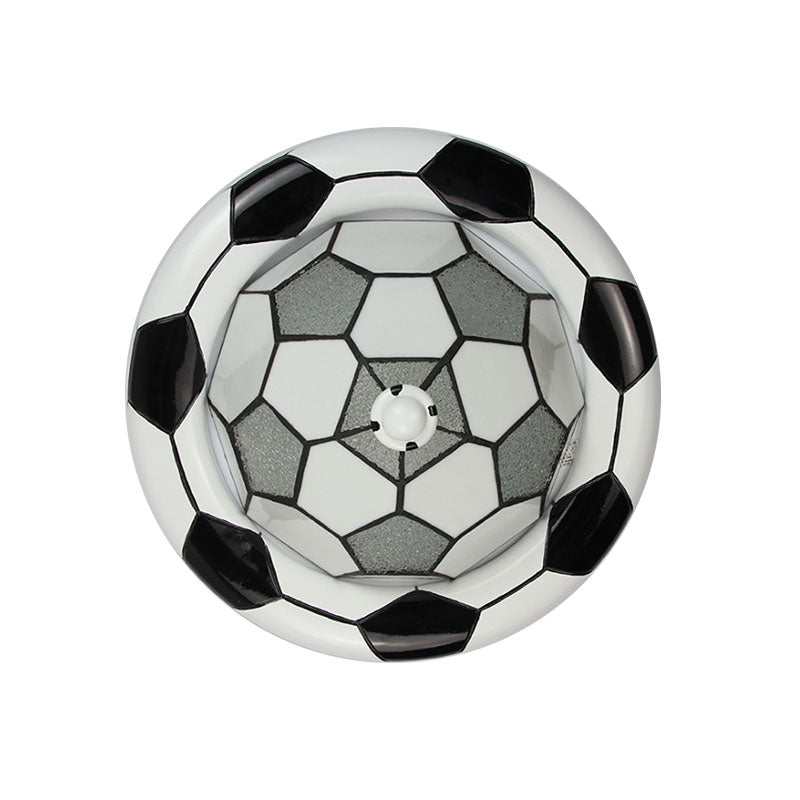 Glass Football Shade Ceiling Light Tiffany Style Flush Mount Light in White for Child Bedroom Clearhalo 'Ceiling Lights' 'Close To Ceiling Lights' 'Close to ceiling' 'Flush mount' Lighting' 193692