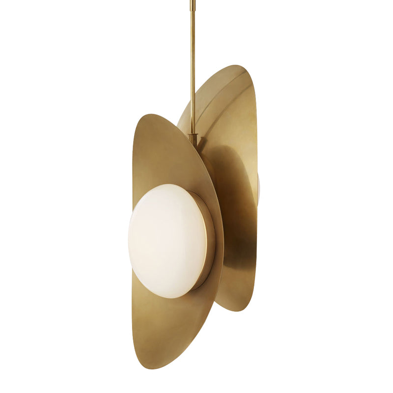 Designer Pebble Pendant Light Kit Opal Frosted Glass 2 Lights Postmodern Style Hanging Light in Black-Gold/Gold Clearhalo 'Ceiling Lights' 'Modern Pendants' 'Modern' 'Pendant Lights' 'Pendants' Lighting' 1936938