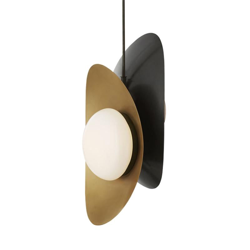 Designer Pebble Pendant Light Kit Opal Frosted Glass 2 Lights Postmodern Style Hanging Light in Black-Gold/Gold Clearhalo 'Ceiling Lights' 'Modern Pendants' 'Modern' 'Pendant Lights' 'Pendants' Lighting' 1936943