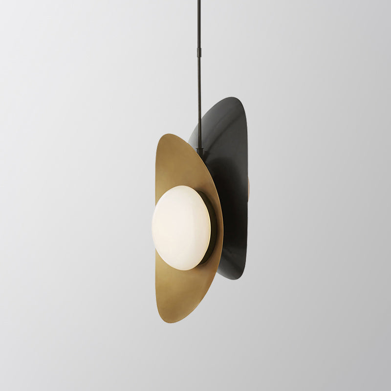 Designer Pebble Pendant Light Kit Opal Frosted Glass 2 Lights Postmodern Style Hanging Light in Black-Gold/Gold Clearhalo 'Ceiling Lights' 'Modern Pendants' 'Modern' 'Pendant Lights' 'Pendants' Lighting' 1936944