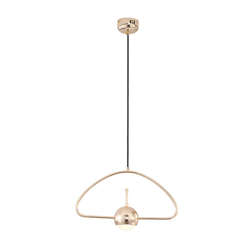 Minimalist LED Pendant Ceiling Light Rose Gold Round/Triangle/Rectangle Down Lighting with Dome Acrylic Shade Clearhalo 'Ceiling Lights' 'Modern Pendants' 'Modern' 'Pendant Lights' 'Pendants' Lighting' 1936962