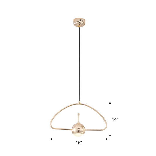 Minimalist LED Pendant Ceiling Light Rose Gold Round/Triangle/Rectangle Down Lighting with Dome Acrylic Shade Clearhalo 'Ceiling Lights' 'Modern Pendants' 'Modern' 'Pendant Lights' 'Pendants' Lighting' 1936963