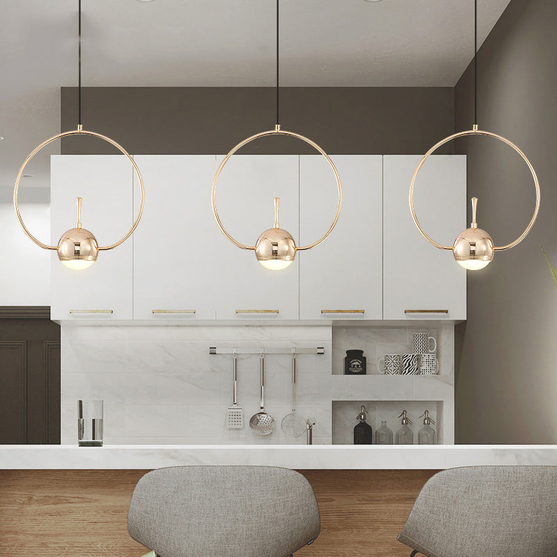 Minimalist LED Pendant Ceiling Light Rose Gold Round/Triangle/Rectangle Down Lighting with Dome Acrylic Shade Clearhalo 'Ceiling Lights' 'Modern Pendants' 'Modern' 'Pendant Lights' 'Pendants' Lighting' 1936965