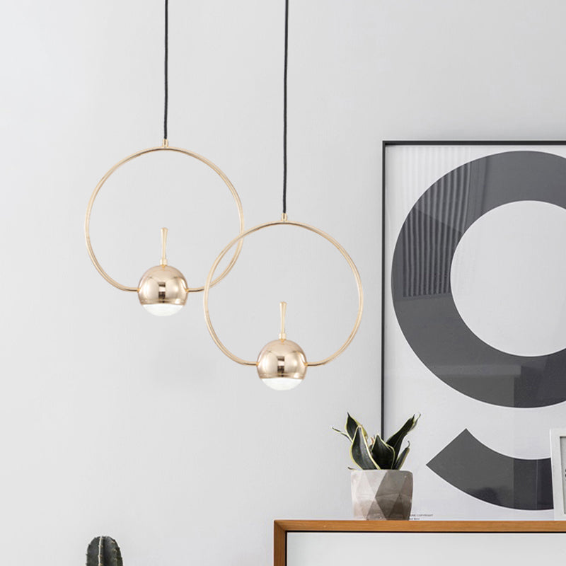 Minimalist LED Pendant Ceiling Light Rose Gold Round/Triangle/Rectangle Down Lighting with Dome Acrylic Shade Clearhalo 'Ceiling Lights' 'Modern Pendants' 'Modern' 'Pendant Lights' 'Pendants' Lighting' 1936966