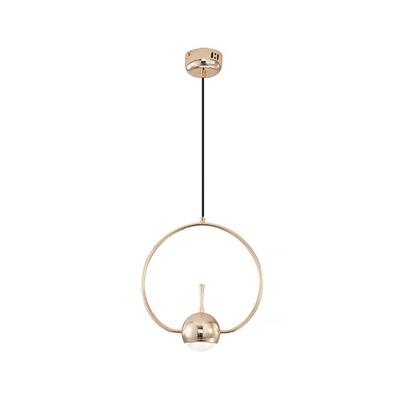 Minimalist LED Pendant Ceiling Light Rose Gold Round/Triangle/Rectangle Down Lighting with Dome Acrylic Shade Clearhalo 'Ceiling Lights' 'Modern Pendants' 'Modern' 'Pendant Lights' 'Pendants' Lighting' 1936967