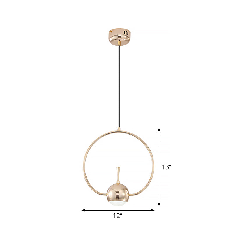 Minimalist LED Pendant Ceiling Light Rose Gold Round/Triangle/Rectangle Down Lighting with Dome Acrylic Shade Clearhalo 'Ceiling Lights' 'Modern Pendants' 'Modern' 'Pendant Lights' 'Pendants' Lighting' 1936968