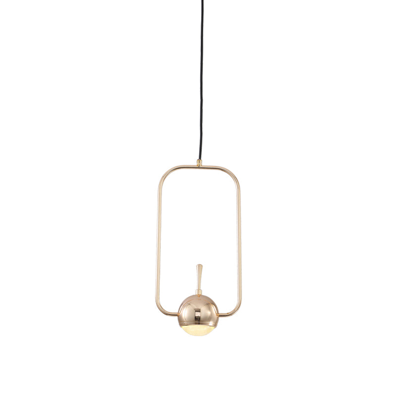 Minimalist LED Pendant Ceiling Light Rose Gold Round/Triangle/Rectangle Down Lighting with Dome Acrylic Shade Clearhalo 'Ceiling Lights' 'Modern Pendants' 'Modern' 'Pendant Lights' 'Pendants' Lighting' 1936972