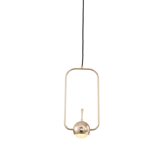 Minimalist LED Pendant Ceiling Light Rose Gold Round/Triangle/Rectangle Down Lighting with Dome Acrylic Shade Clearhalo 'Ceiling Lights' 'Modern Pendants' 'Modern' 'Pendant Lights' 'Pendants' Lighting' 1936972