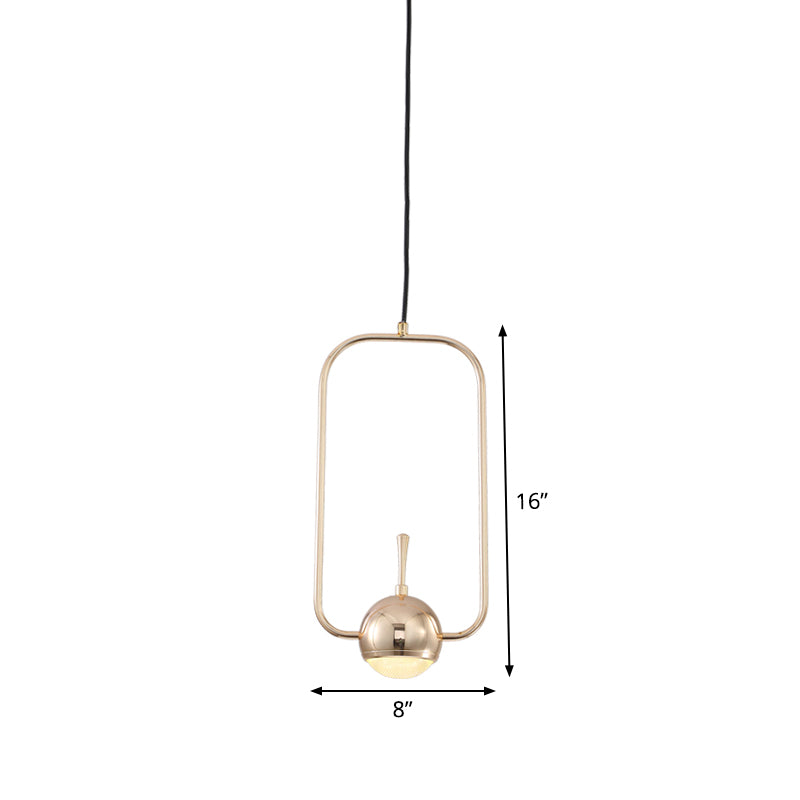 Minimalist LED Pendant Ceiling Light Rose Gold Round/Triangle/Rectangle Down Lighting with Dome Acrylic Shade Clearhalo 'Ceiling Lights' 'Modern Pendants' 'Modern' 'Pendant Lights' 'Pendants' Lighting' 1936973