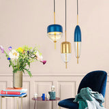 Blue Jar Hanging Pendant Postmodern 1-Light Aluminum Ceiling Light with Bottom Clear Glass Shade Clearhalo 'Ceiling Lights' 'Glass shade' 'Glass' 'Modern Pendants' 'Modern' 'Pendant Lights' 'Pendants' Lighting' 1936975