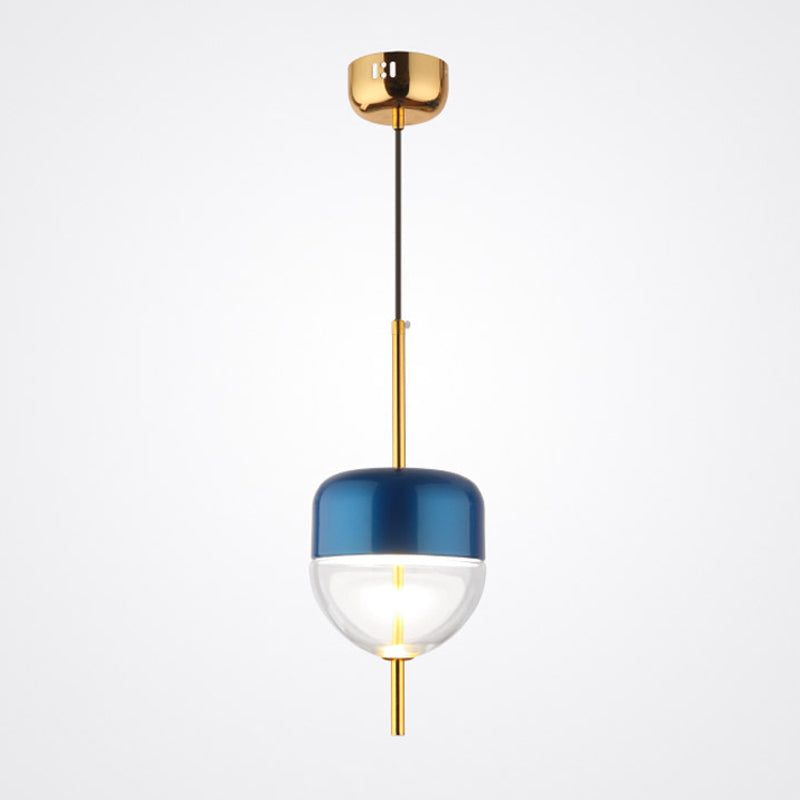 Blue Jar Hanging Pendant Postmodern 1-Light Aluminum Ceiling Light with Bottom Clear Glass Shade Clearhalo 'Ceiling Lights' 'Glass shade' 'Glass' 'Modern Pendants' 'Modern' 'Pendant Lights' 'Pendants' Lighting' 1936986