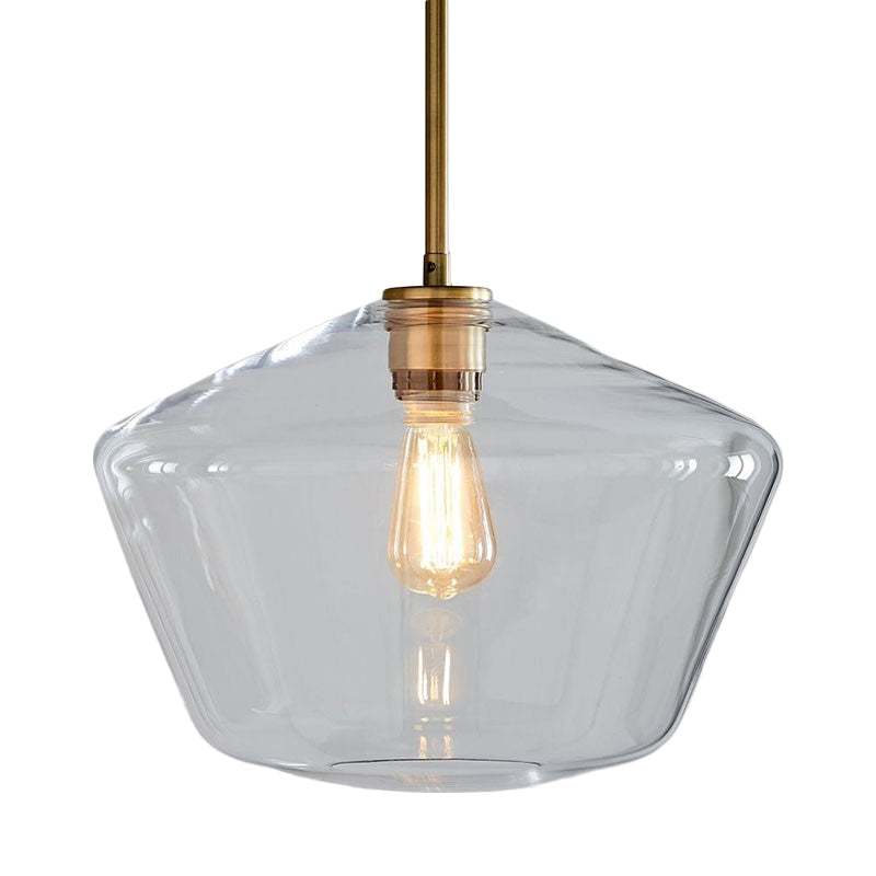 Postmodern Gyro/Gem/Diamond Pendant Light Clear Glass 1-Light Restaurant Hanging Ceiling Light in Gold Clearhalo 'Ceiling Lights' 'Modern Pendants' 'Modern' 'Pendant Lights' 'Pendants' Lighting' 1937036