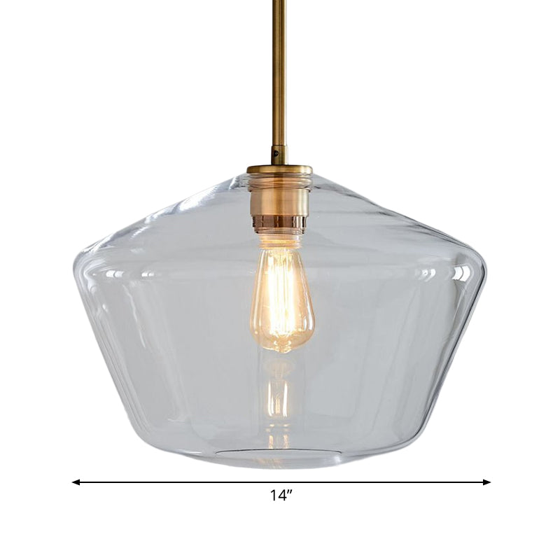 Postmodern Gyro/Gem/Diamond Pendant Light Clear Glass 1-Light Restaurant Hanging Ceiling Light in Gold Clearhalo 'Ceiling Lights' 'Modern Pendants' 'Modern' 'Pendant Lights' 'Pendants' Lighting' 1937037