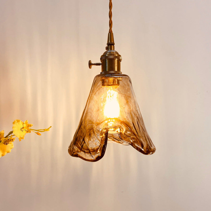 Trapezoid/Cone/Cuboid Hanging Light Modernist Amber Alabaster Glass 1 Light Brass Down Lighting Pendant for Dining Room Amber B Clearhalo 'Ceiling Lights' 'Glass shade' 'Glass' 'Modern Pendants' 'Modern' 'Pendant Lights' 'Pendants' Lighting' 1937158