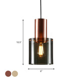 Rose Gold/Gold Bottle Pendant Lamp Modern Style 1-Bulb Smoky Grey Glass Ceiling Hang Light for Kitchen Bar Clearhalo 'Ceiling Lights' 'Modern Pendants' 'Modern' 'Pendant Lights' 'Pendants' Lighting' 1937198