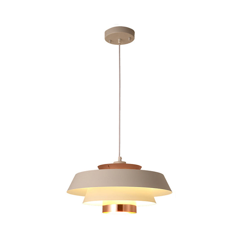 Metallic 3-Tier Round Hanging Pendant Modern Black/White and Rose Gold LED Ceiling Light Fixture Clearhalo 'Ceiling Lights' 'Modern Pendants' 'Modern' 'Pendant Lights' 'Pendants' Lighting' 1937344
